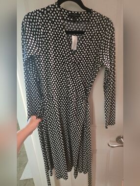 Banana Republic Black and White Patterned Dress